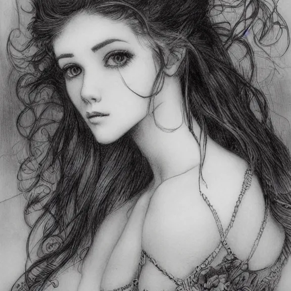 Image similar to a highly detailed beautiful portrait in the style of charles dana gibson and in the style of luis royo.