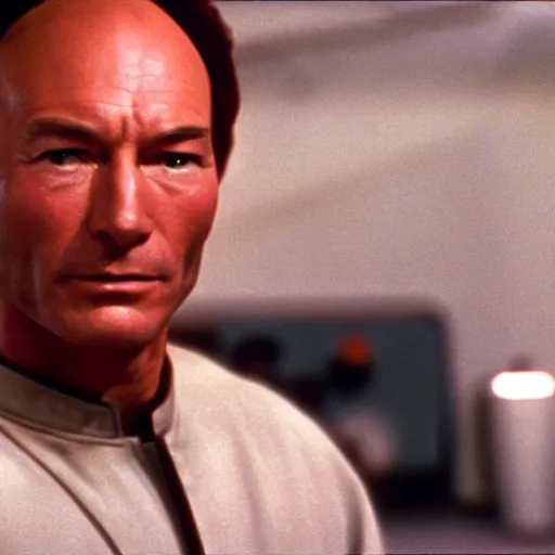 Image similar to a film still of patrick stewart in the movie star wars a new hope