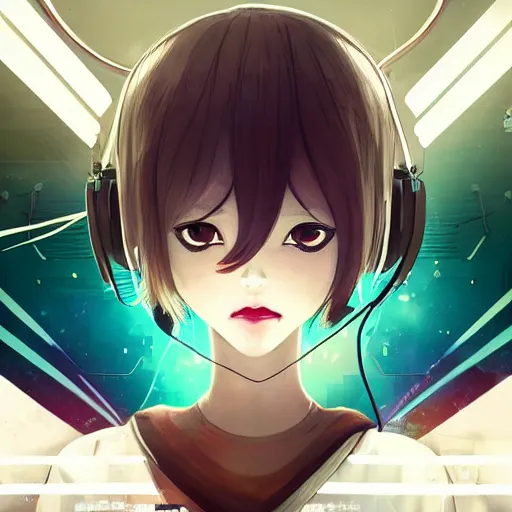 Prompt: Frequency indie album cover, luxury advertisement, white and brown colors. highly detailed post-cyberpunk sci-fi close-up schoolgirl in asian city in style of cytus and deemo, mysterious vibes, by Ilya Kuvshinov, by Greg Tocchini, nier:automata, set in half-life 2, beautiful with eerie vibes, very inspirational, very stylish, with gradients, surrealistic, postapocalyptic vibes, depth of filed, mist, rich cinematic atmosphere, perfect digital art, mystical journey in strange world, beautiful dramatic dark moody tones and studio lighting, shadows, bastion game, arthouse