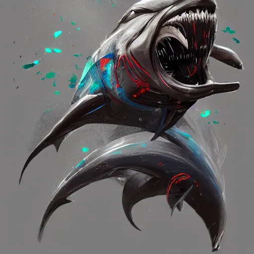 Image similar to concept art by jama jurabaev, brush stroke, cyborg, dolphin, trending on artstation, high quality, extremely detailed