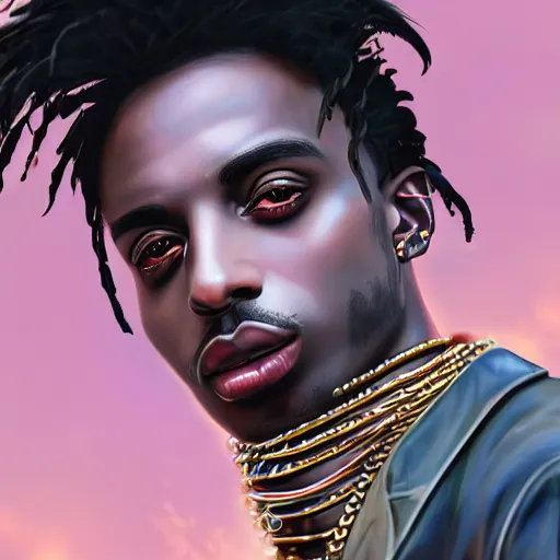 Prompt: playboi carti in futuristic steampunk style digital art 4 k the detailed super realistic