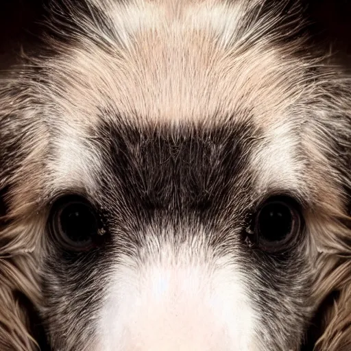Image similar to fisheye lens closeup photo of a borzoi face