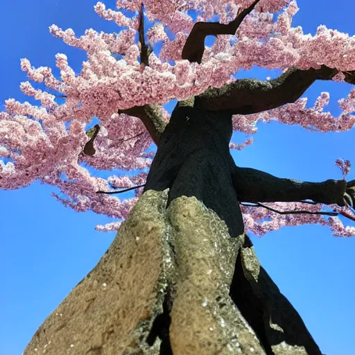 Prompt: a detailed sculpture of sakura tree