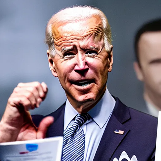 Image similar to joe biden fight club, detailed faces