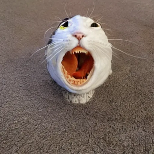 Image similar to anglerfish fused with cat