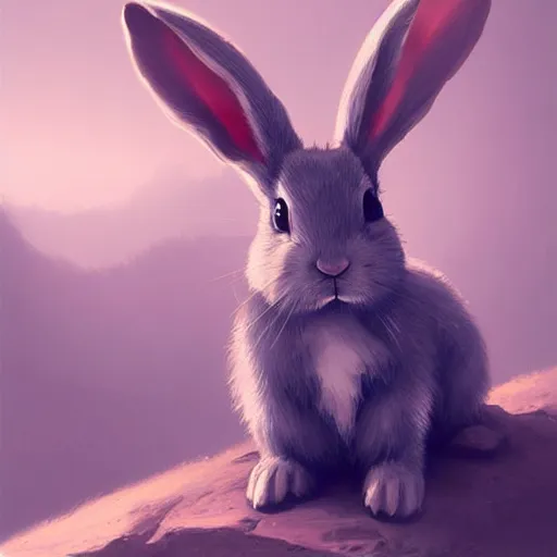 Prompt: cute rabbit by raphael lacoste, featured on artstation