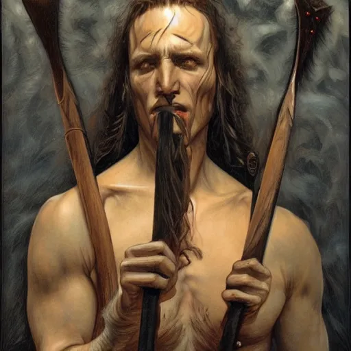 Image similar to a battle axe, by Gerald Brom, realistic, detailed, trending on art station