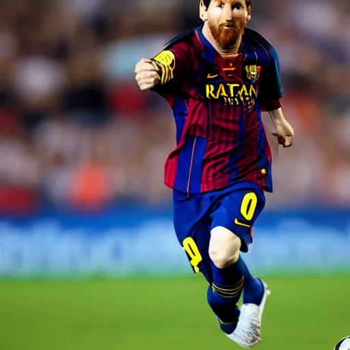 Prompt: lionel messi as the flash explosion of lighting