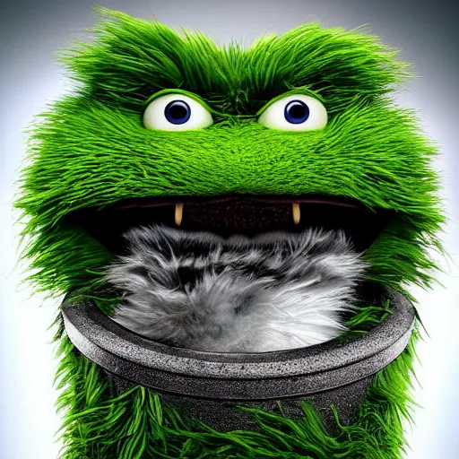 Prompt: stunning award winning hyperrealistic hdr 8 k highly detailed portrait photo of oscar the grouch as a real human