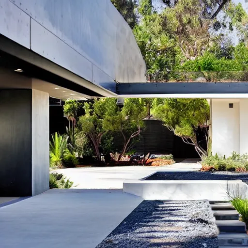 Prompt: the perfect beautiful modern house in los angeles