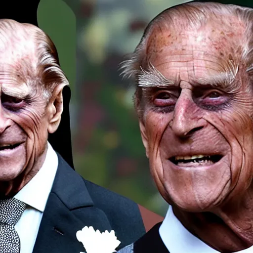 Image similar to prince philip meets kanye west