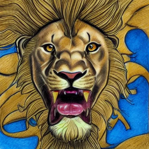 Image similar to hyper realistic, and detailed art, incrinate, baroque, aesthetic, watercolour pencil, hercules vs crimea lion, with pop art style