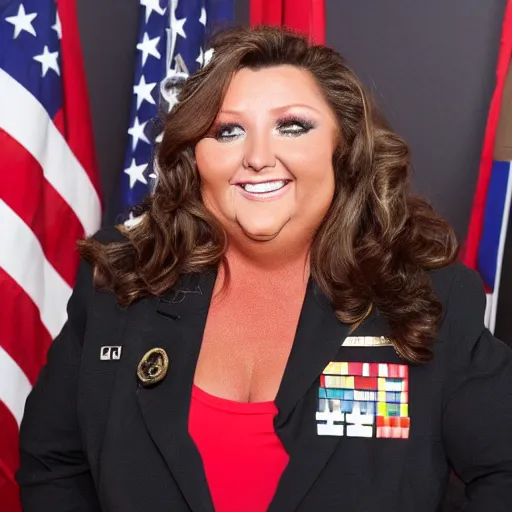 Prompt: Abby Lee Miller as a military dictator
