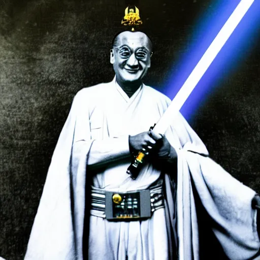 Image similar to fantasy wallpaper of dali lama riding a ton ton star wars science fiction