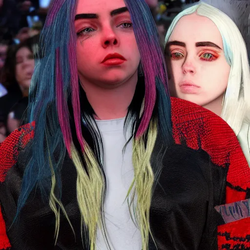 Image similar to Billie Eilish In Red dead redemption 2 4k detail