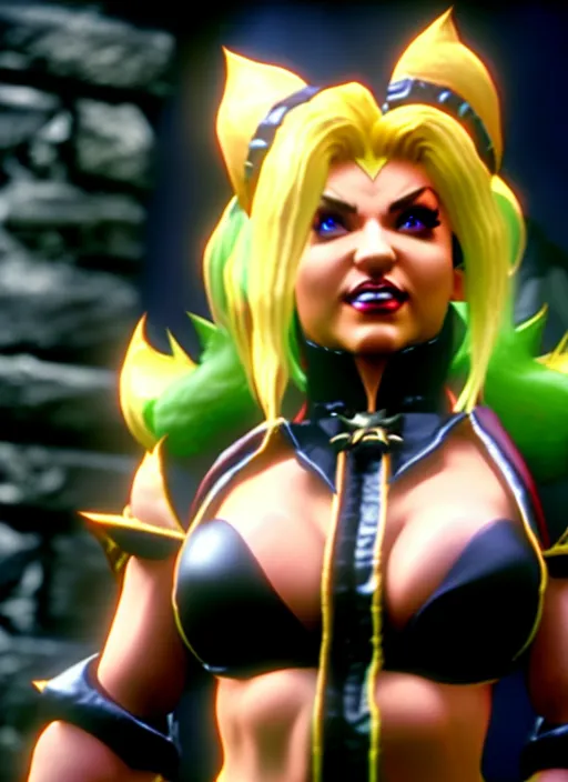 Image similar to bowsette in mortal kombat 1 1, ps 5 screen capture, 4 k