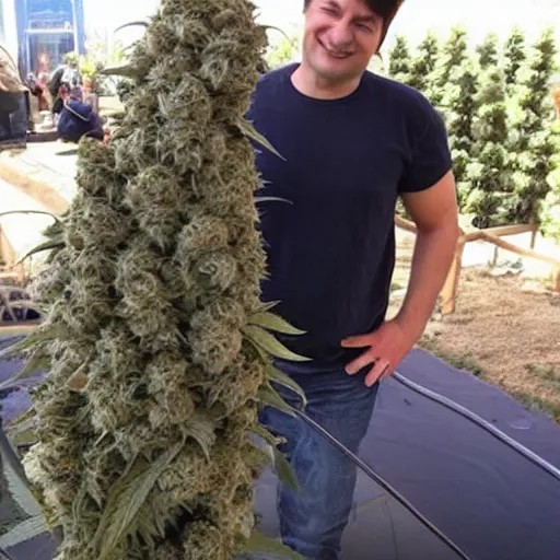 Image similar to beautiful giant marijuana bud as a nathan fillion