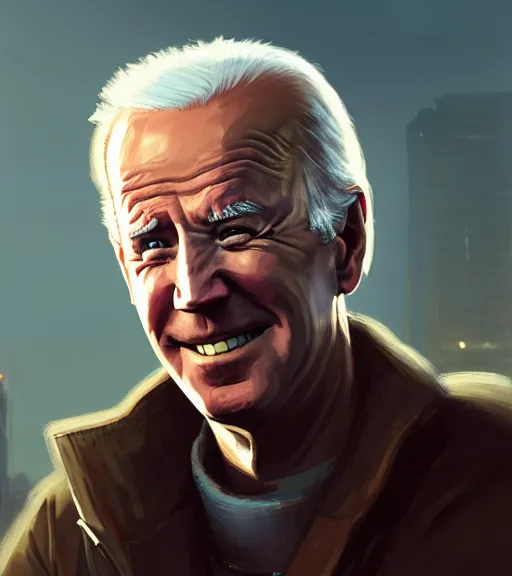 Prompt: Highly detailed portrait of homeless Joe Biden, in GTA V, Stephen Bliss, unreal engine, fantasy art by Greg Rutkowski, Loish, Rhads, ferdinand knab, Makoto Shinkai and Lois van baarle, ilya kuvshinov, rossdraws, Tom Bagshaw, global illumination, radiant light, detailed and intricate environment