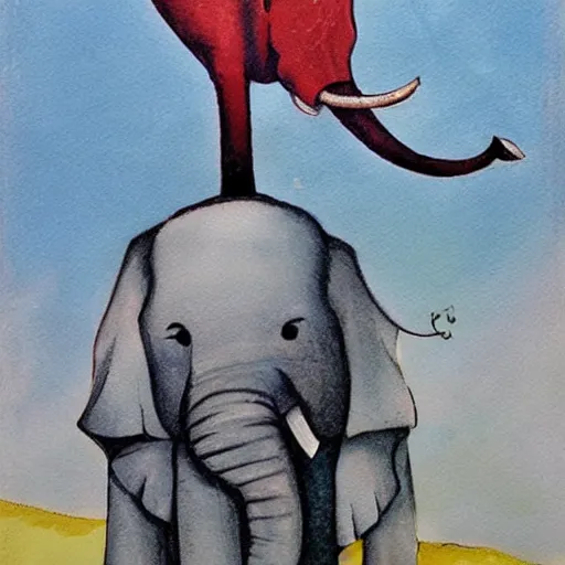 Image similar to a balancing elephant, artwork by artgem