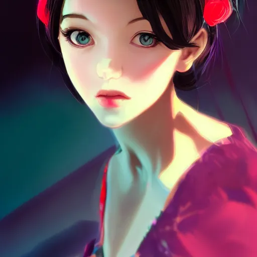 Prompt: portrait of a beautiful girl with dark hair dressed as a ballerina, rich vivid colors, ambient lighting, dynamic lighting, 4 k, hq, official media, anime key visual, makoto shinkai, ilya kuvshinov, lois van baarle, rossdraws, detailed, trending on artstation