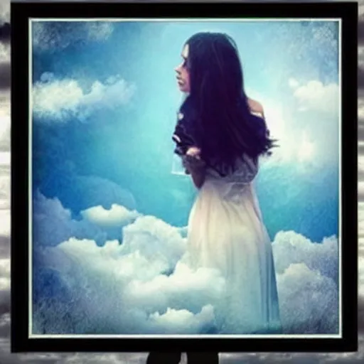 Image similar to dreams come out of beautifull women in cloud shape