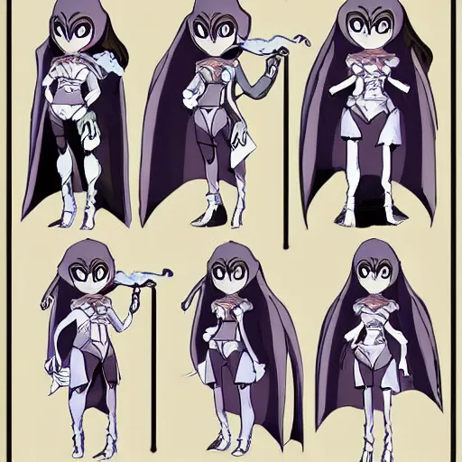 Image similar to various character sheets with character designs for a character with a squid for a head wearing a long vampire cape made from dark wispy smoke made as an enemy in Splatoon by nintendo