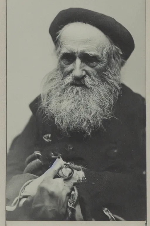 Image similar to a Gelatin-silver print of a grizzled old sea captain