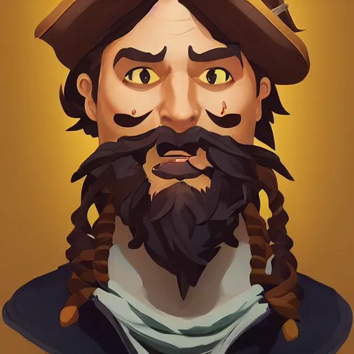 Image similar to painting jack the pirate on sea of thieves game avatar hero smooth face median photoshop filter cutout vector behance hd by jesper ejsing, by rhads, makoto shinkai and lois van baarle, ilya kuvshinov, rossdraws, illustration, art by ilya kuvshinov and gustav klimt