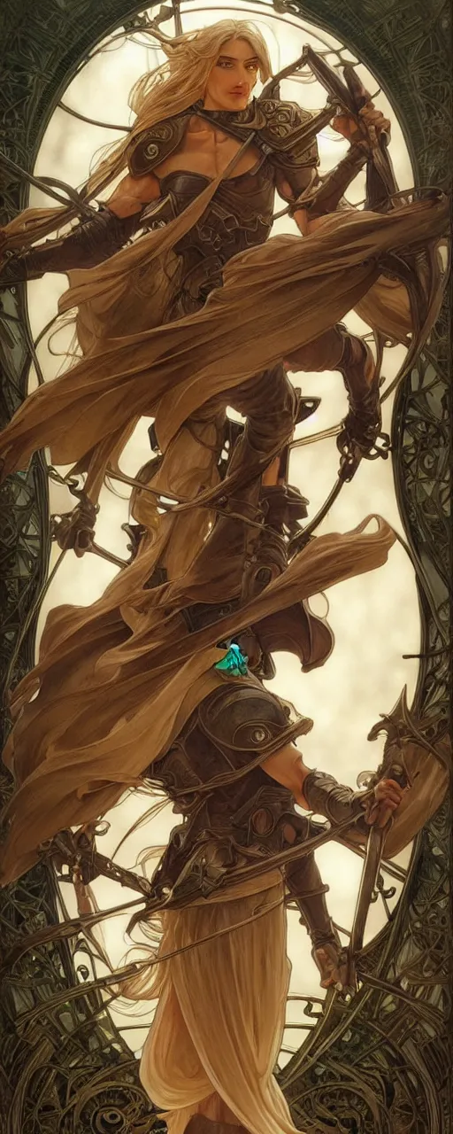 Image similar to perfectly detailed record of lodoss war tarot card!! blessed by nature with ever - increasing physical mental perfection, symmetrical! intricate, sensual features, highly detailed, biblical divine holy perfection!! digital painting, artstation, concept art, smooth, sharp focus, illustration, art by artgerm and greg rutkowski and alphonse mucha