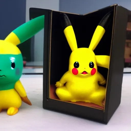 Prompt: uncanny valley pikachu