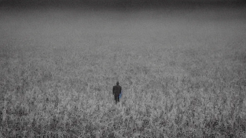 crowd skeleton standing in a stomry, foggy wheat | Stable Diffusion