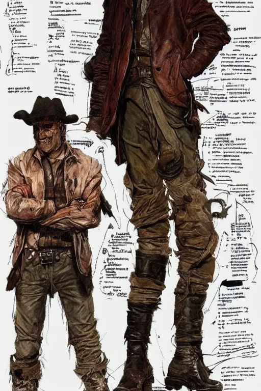 Image similar to character design, reference sheet, 40's adventurer, stained dirty clothing, straw hat, heavy boots, leather bomber jacket, realistic, hyperdetailed, concept art, , art by Frank Frazetta