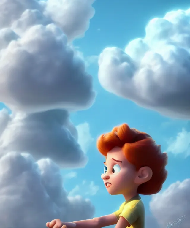 Image similar to cloud srife in the style of pixar, crisp 8 k line art, digital painting, artstation, unreal engine, octane render, concept art, matte, sharp focus, illustration, art by dave kendall