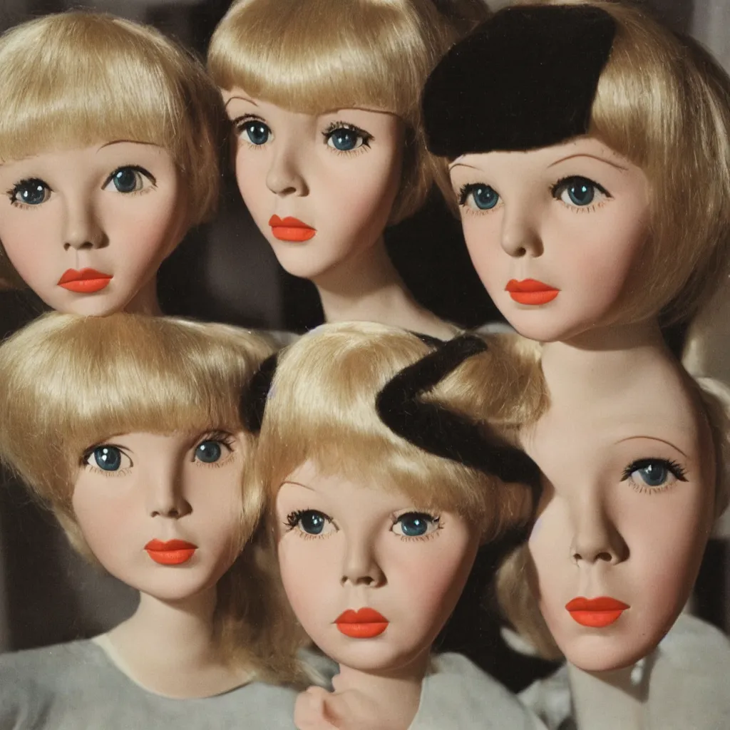 Image similar to 1 9 6 0 s mia farrow as an animatronic doll by margaret keane,