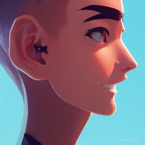 Image similar to face icon stylized minimalist megan man x, loftis, cory behance hd by jesper ejsing, by rhads, makoto shinkai and lois van baarle, ilya kuvshinov, rossdraws global illumination