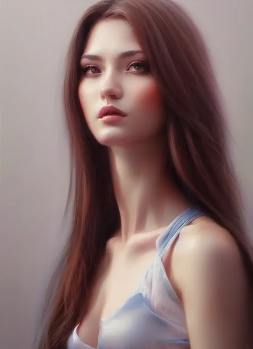 Image similar to photo of a gorgeous young woman in the style of stefan kostic, realistic, sharp focus, 8 k high definition, insanely detailed, intricate, elegant, art by stanley lau and artgerm