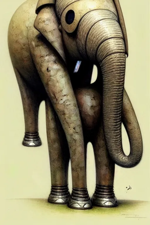 2 0 5 0 s retro future robot elephant. muted, Stable Diffusion