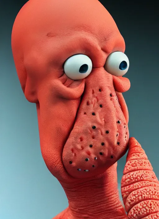 Image similar to photorealistic 3 0 0 0 ( dr. john a. zoidberg ), portrait photography feroflex photorealistic studio lighting ektachrome detailed intricate face details, ultradetails, beautiful face, realistic shaded perfect face, extremely fine details