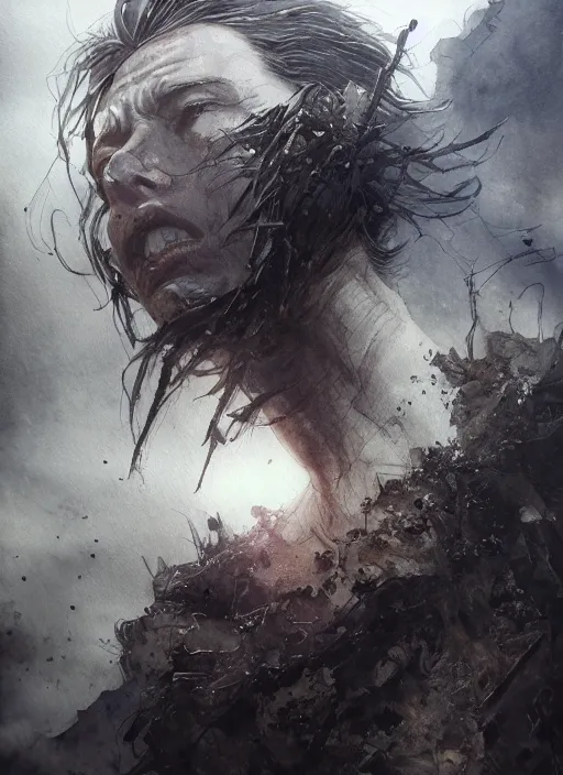 Image similar to portrait, The end of the world, watercolor, dramatic lighting, cinematic, establishing shot, extremely high detail, foto realistic, cinematic lighting, pen and ink, intricate line drawings, by Yoshitaka Amano, Ruan Jia, Kentaro Miura, Artgerm, post processed, concept art, artstation, matte painting, style by eddie mendoza, raphael lacoste, alex ross