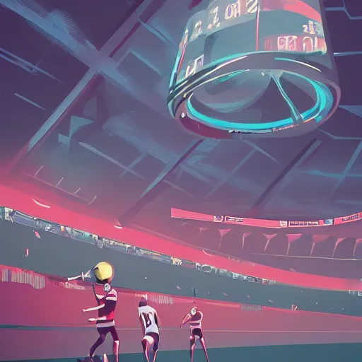 Image similar to detailed illustration of betting sports by alena aenami and annato finnstark