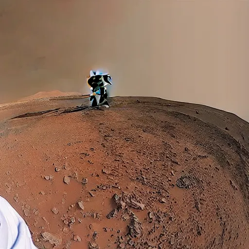 Prompt: selfie by Dmitry Rogozin on Mars