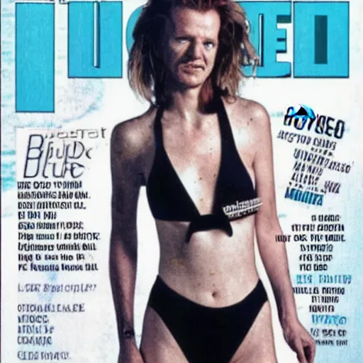 Image similar to Walter White on the cover of Swimsuit Illustrated (1989)