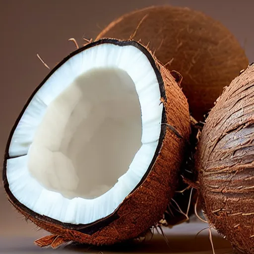 Prompt: beautiful fine art of coconut , studio lighting, Photorealistic, highly detailed and intricate, HDR 8k