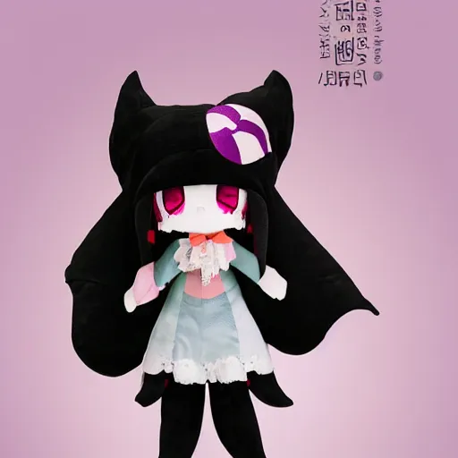 Image similar to cute fumo plush of a devout girl from a secret cult, the order of the burning shadow, studio lighting