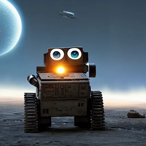 Prompt: Wall-E in star wars, ultra realistic details, 8k