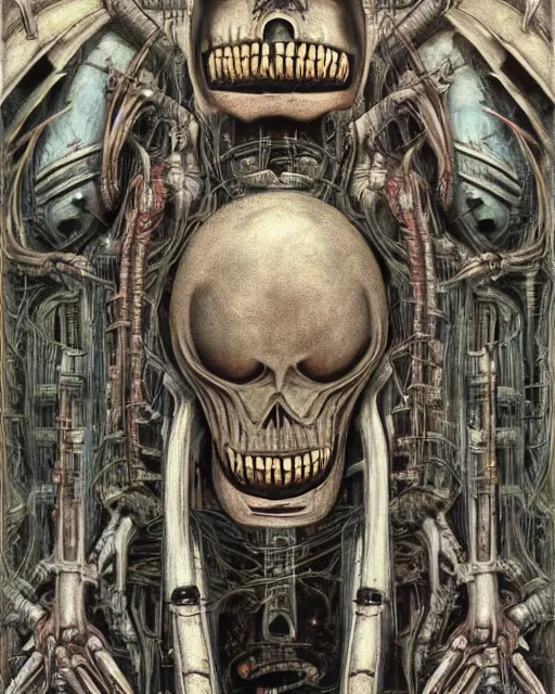 Image similar to videogame cover art by hr giger