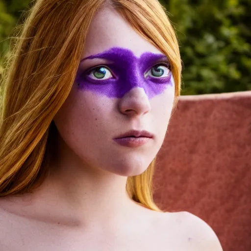 Prompt: photoshoot of emma wattson with purple eyes