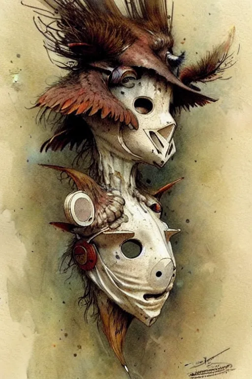 Image similar to ( ( ( ( ( traditional mask. muted colors. ) ) ) ) ) by jean - baptiste monge!!!!!!!!!!!!!!!!!!!!!!!!!!!