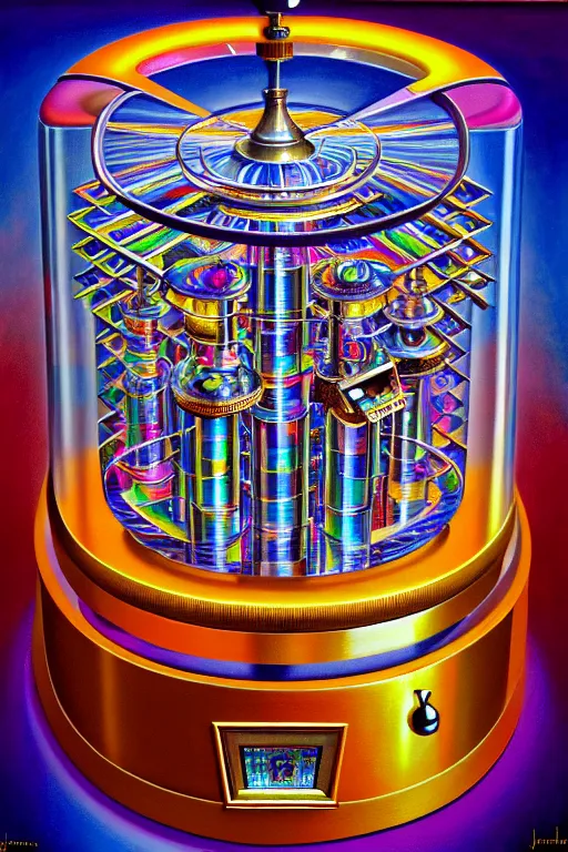 Prompt: a photorealistic painting of the transparent glass isometric philosophy machine by johfra bosschart, lisa frank, dark fantasy art, high detail, trending on artstation