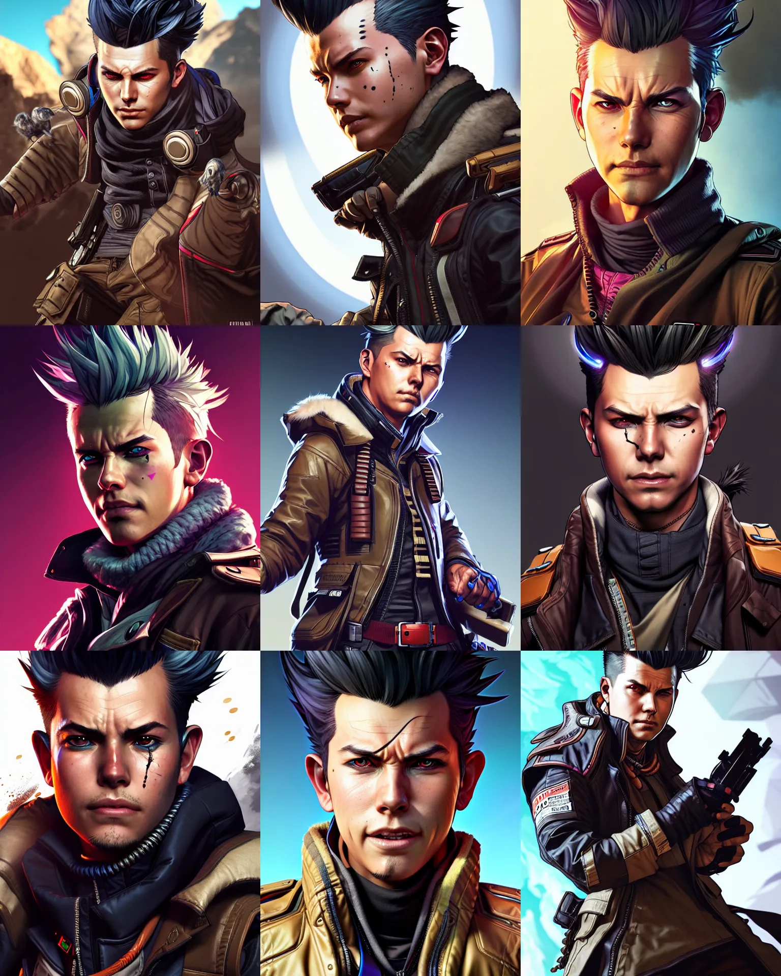 Prompt: gundham as an apex legends character digital illustration portrait design by, mark brooks and brad kunkle detailed, gorgeous lighting, wide angle action dynamic portrait